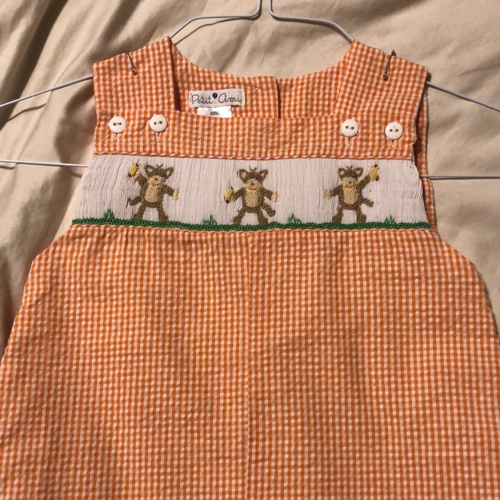 Smocked monkey outfit